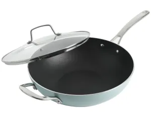 12926702, Martha Stewart- Lockton 12" Al Essential Pan W/Lid-Blue