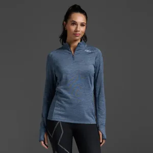2XU Ignition 1/4 Zip Fleece | Indigo / Halogen Reflective | Womens