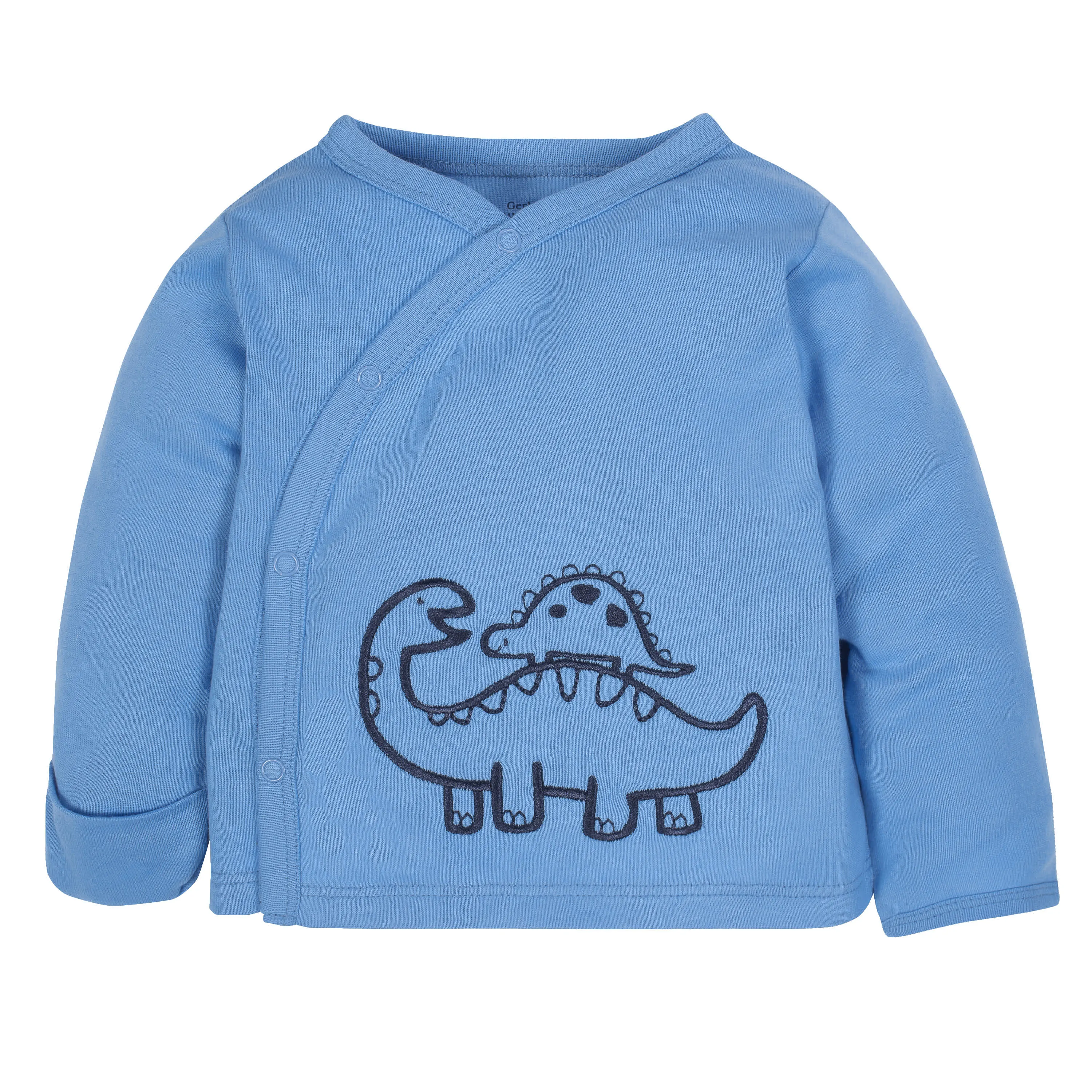 3-Piece Dinosaur Baby Boys Side-Snap Shirt, Footed Pants and Cap Set