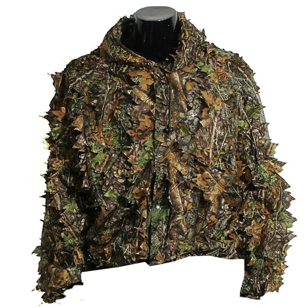 3D Leafy Tactical Ghillie Suit Woodland Camo hunting and nature watching