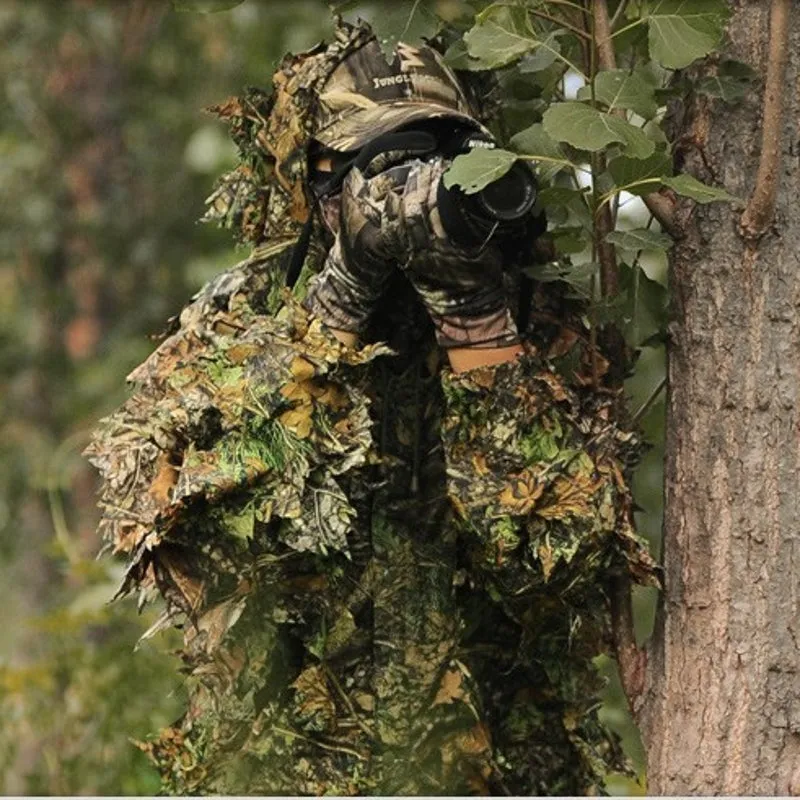 3D Leafy Tactical Ghillie Suit Woodland Camo hunting and nature watching