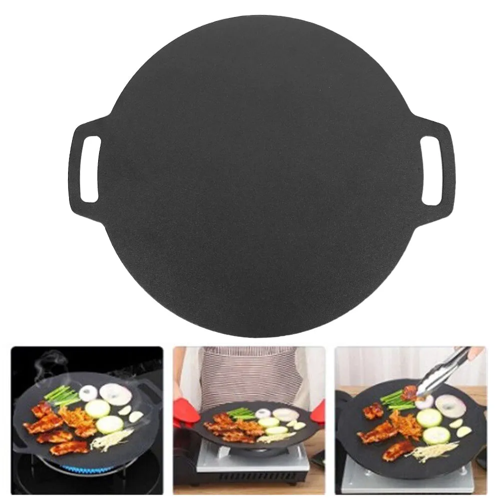 40cm | Seasoned Cast Iron Induction Crepes Pan | Baking Pancake Tool | Pizza Bakeware