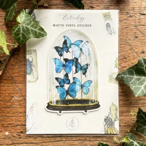 Blue Butterfly Dome Vinyl Sticker