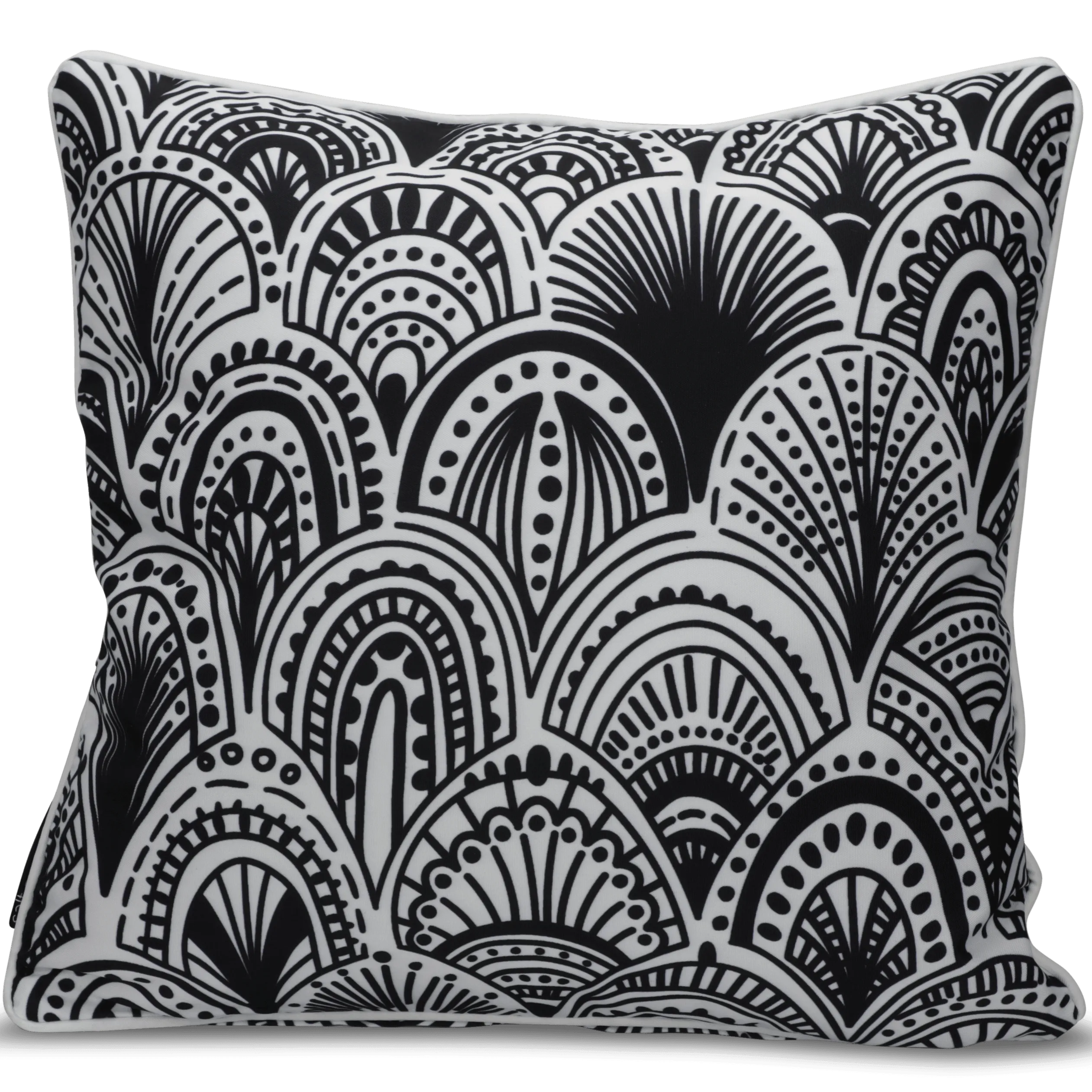 Bondi Mood Black - 45 x 45 cm Piped Cushion