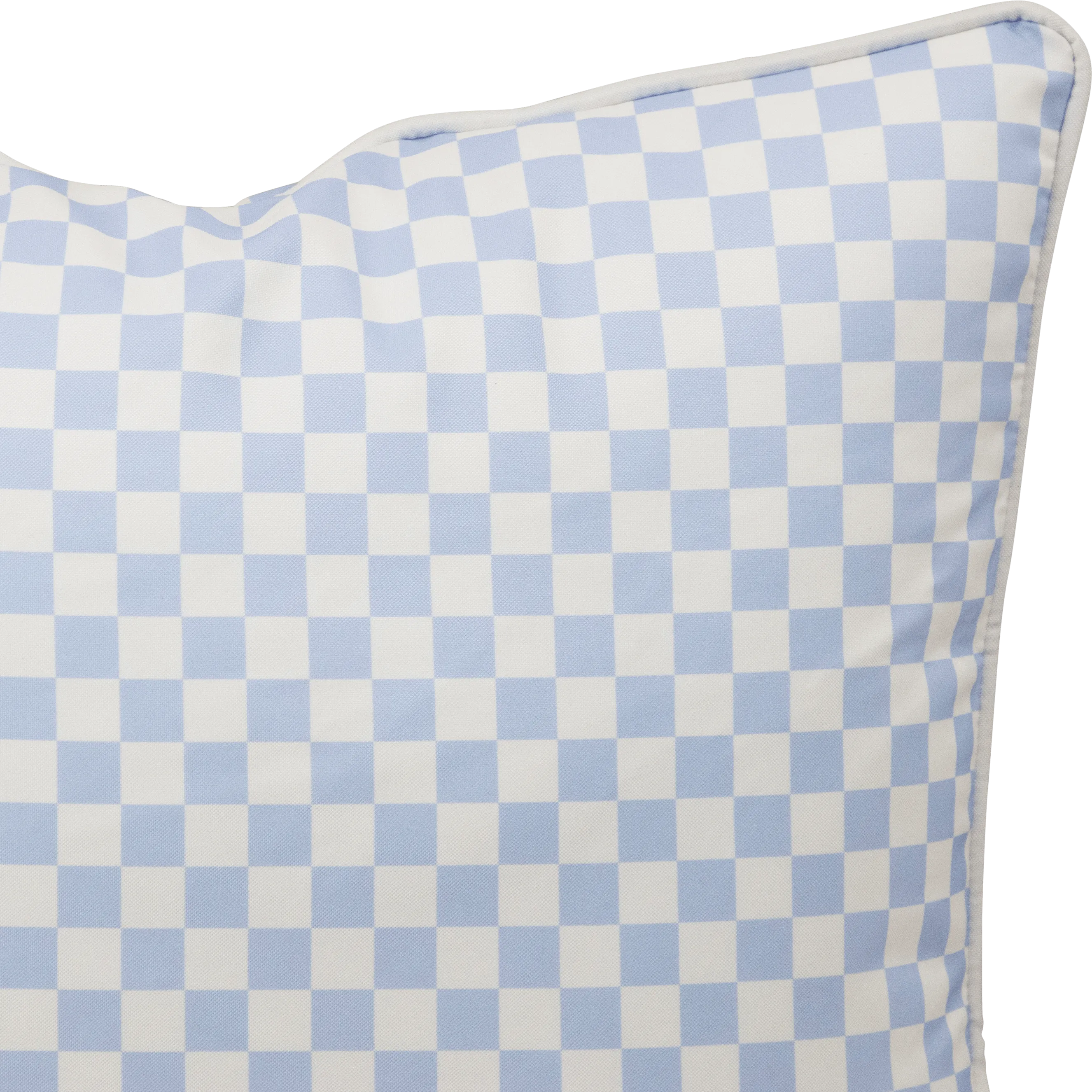 Bondi Steel Blue Check - 45 x 45 cm Piped Outdoor Cushion