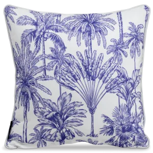 Bondi Urban Oasis Blue - 45 x 45 cm Piped Outdoor Cushion