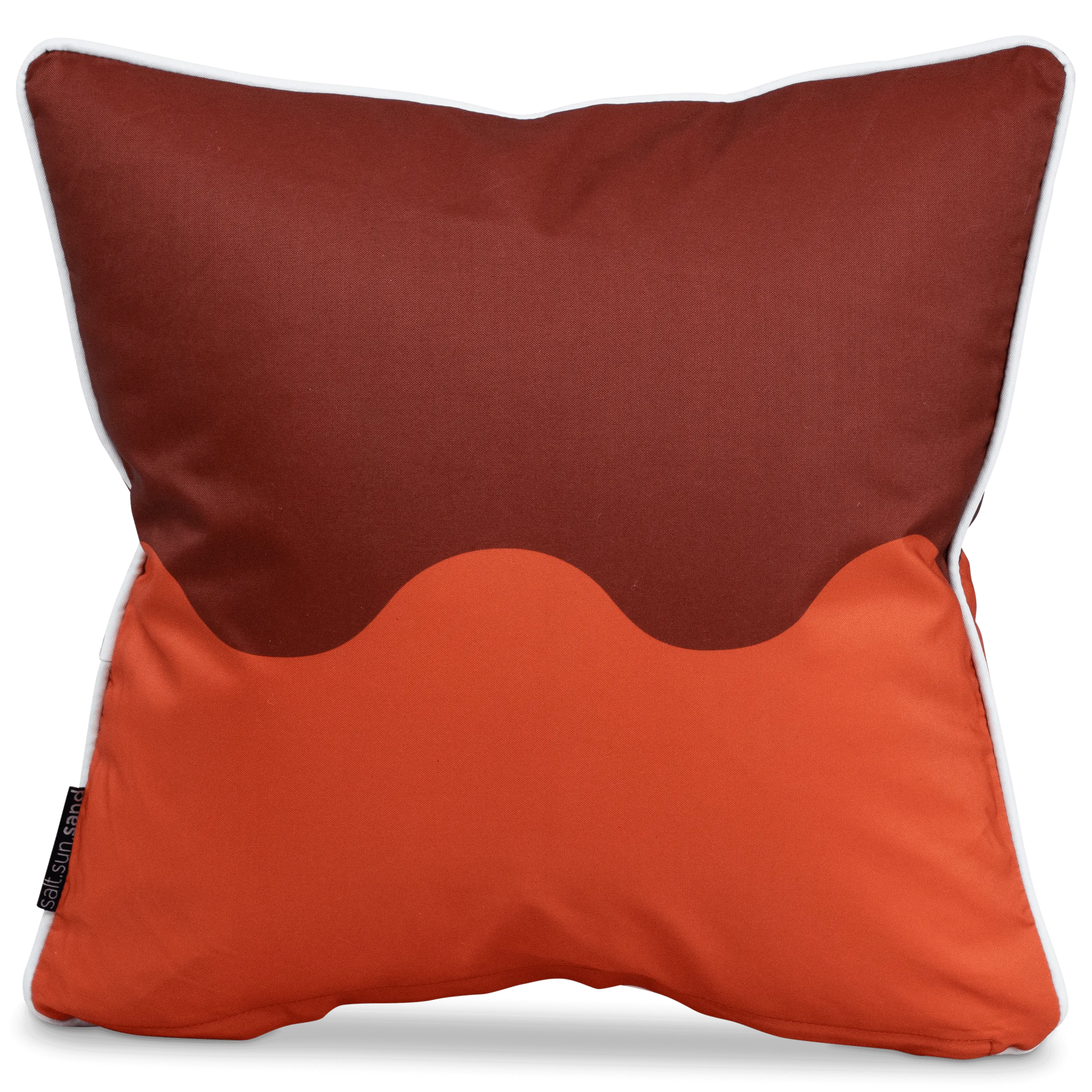 Bondi Wave Coral Chestnut - 45 x 45 cm Piped Outdoor Cushion