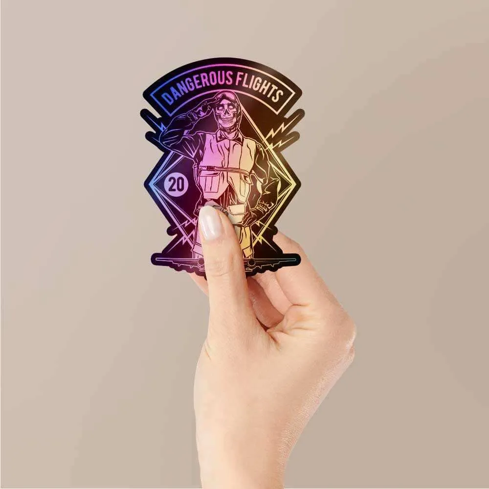 Dangerous flights Holographic Stickers