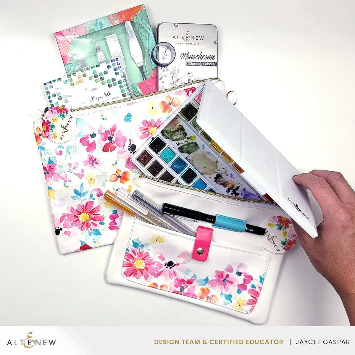 Dreaming in Watercolor Pocket Zipper Pouch (235mm x 165mm)