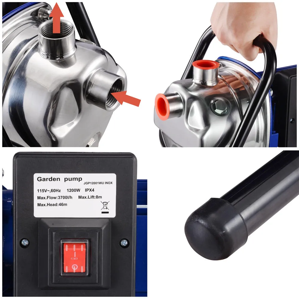 Electric Water Pump Sump Pump Stainless Steel 1.6 HP