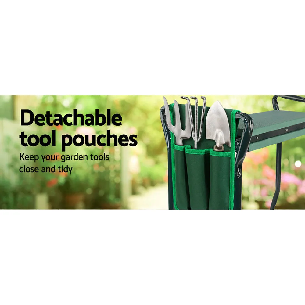 Foldable Garden Kneeler and Seat with EVA Pad & Storage - Gardeon