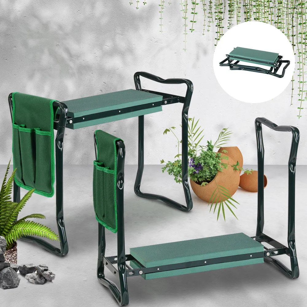Foldable Garden Kneeler and Seat with EVA Pad & Storage - Gardeon