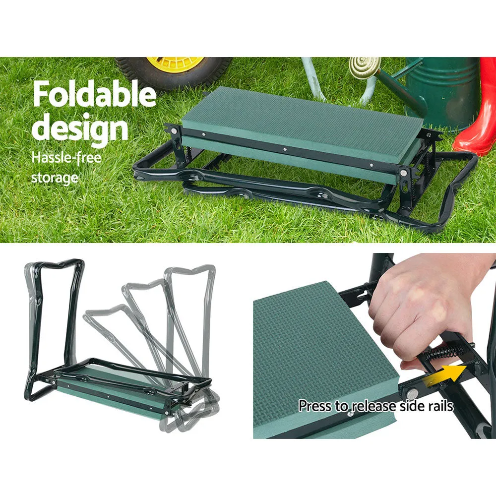 Foldable Garden Kneeler and Seat with EVA Pad & Storage - Gardeon