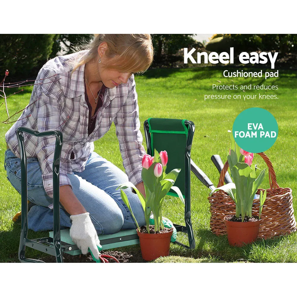 Foldable Garden Kneeler and Seat with EVA Pad & Storage - Gardeon