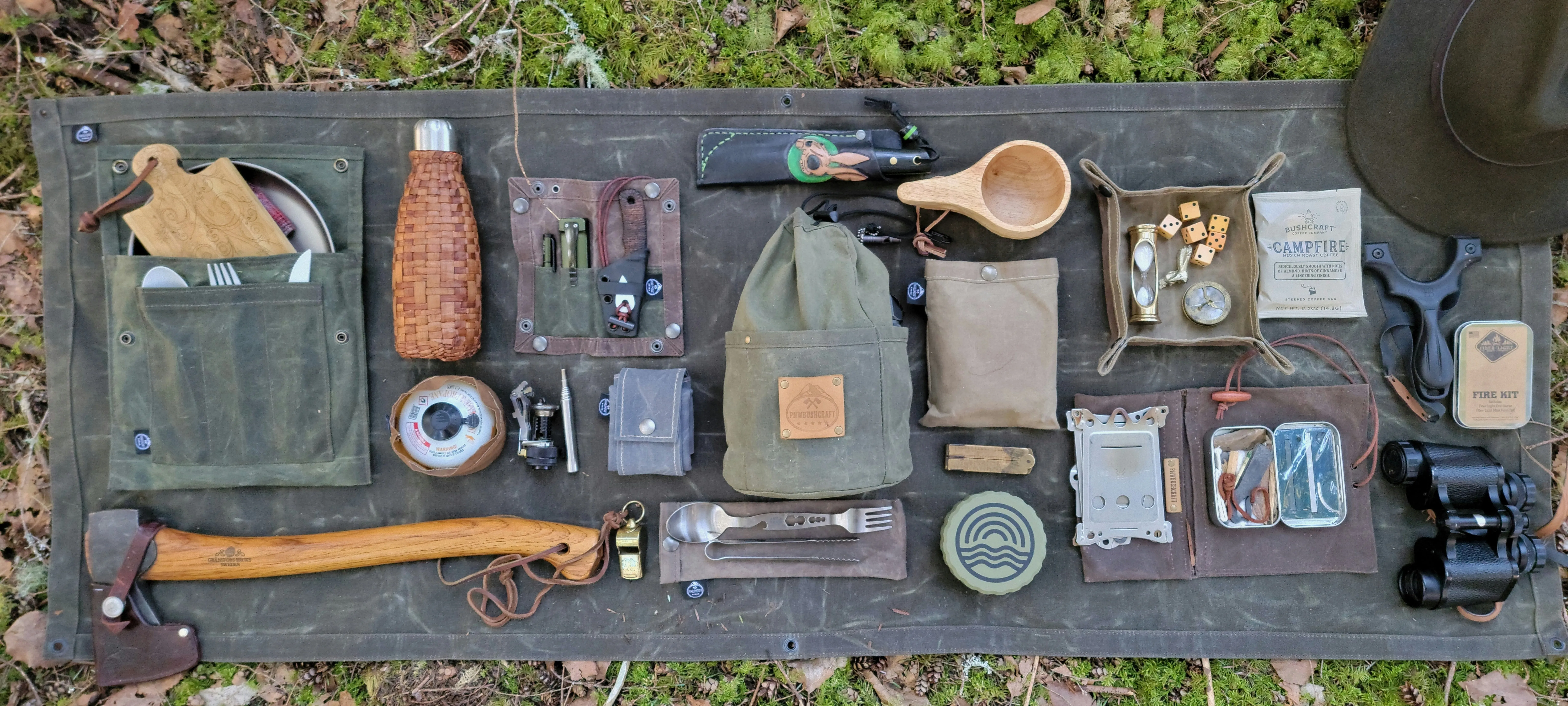 Forest Ground Cloth 12oz Waxed Canvas for Bushcraft and Camping