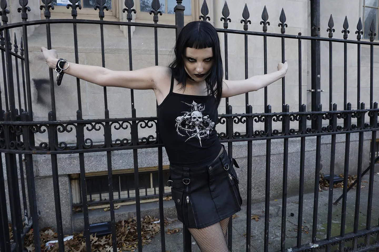 Future Division Industrial Love Waxed Cargo Mini Skirt