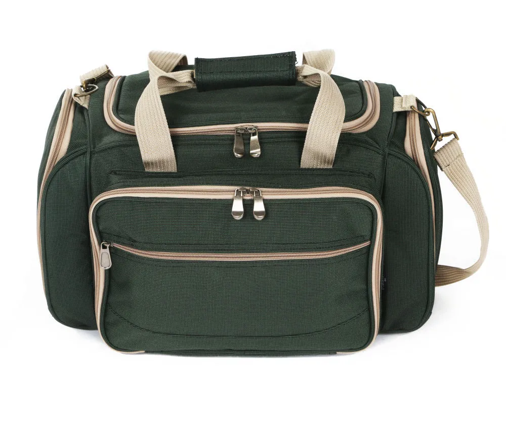 Greenfield Collection Deluxe Four Person Picnic Holdall in Forest Green