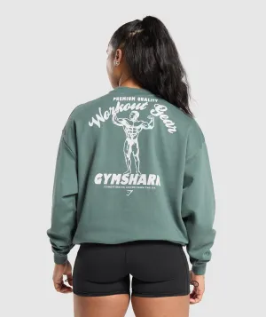 Gymshark Workout Gear Oversized Sweatshirt - Cargo Teal