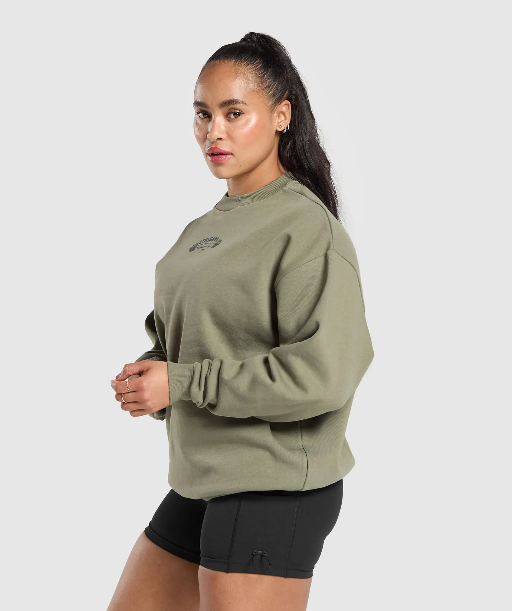 Gymshark Workout Gear Oversized Sweatshirt - Utility Green
