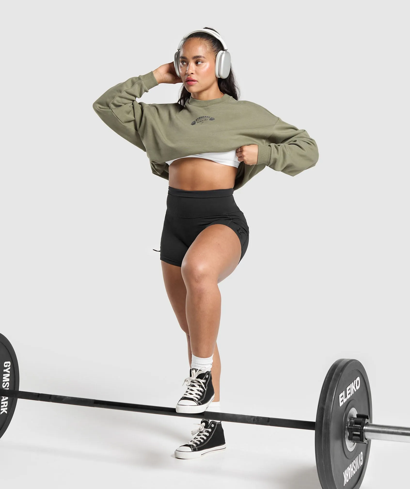 Gymshark Workout Gear Oversized Sweatshirt - Utility Green