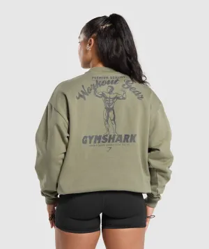 Gymshark Workout Gear Oversized Sweatshirt - Utility Green