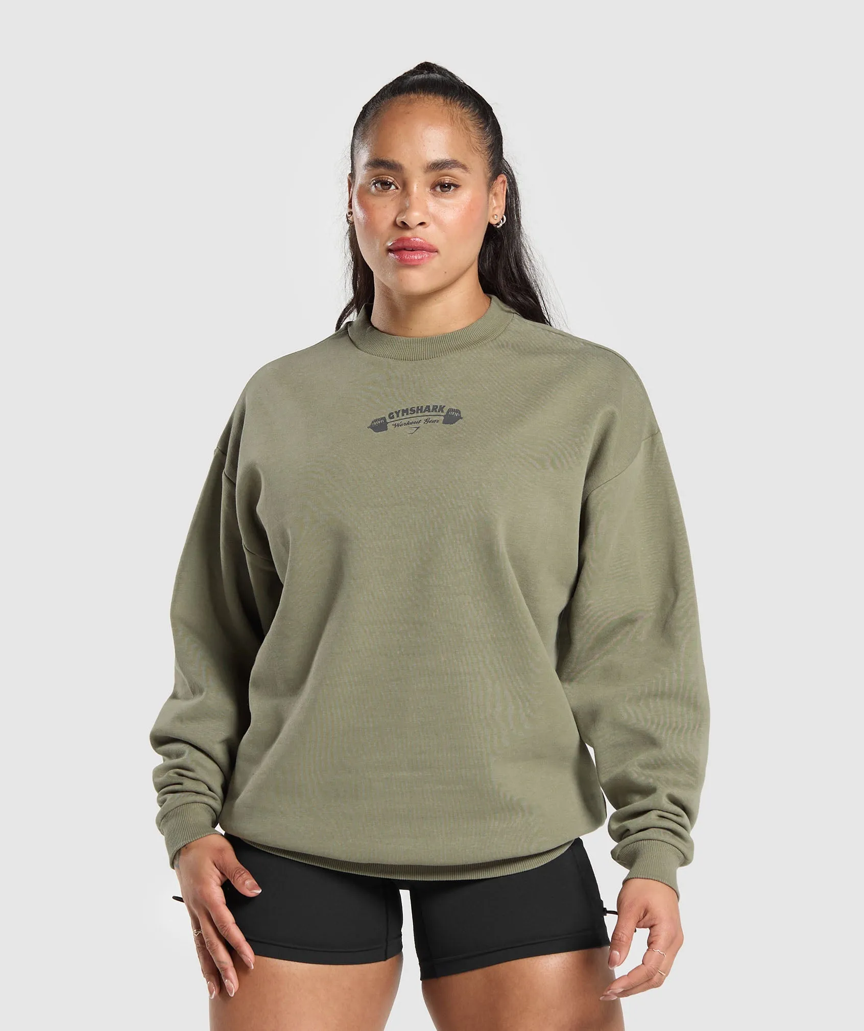 Gymshark Workout Gear Oversized Sweatshirt - Utility Green