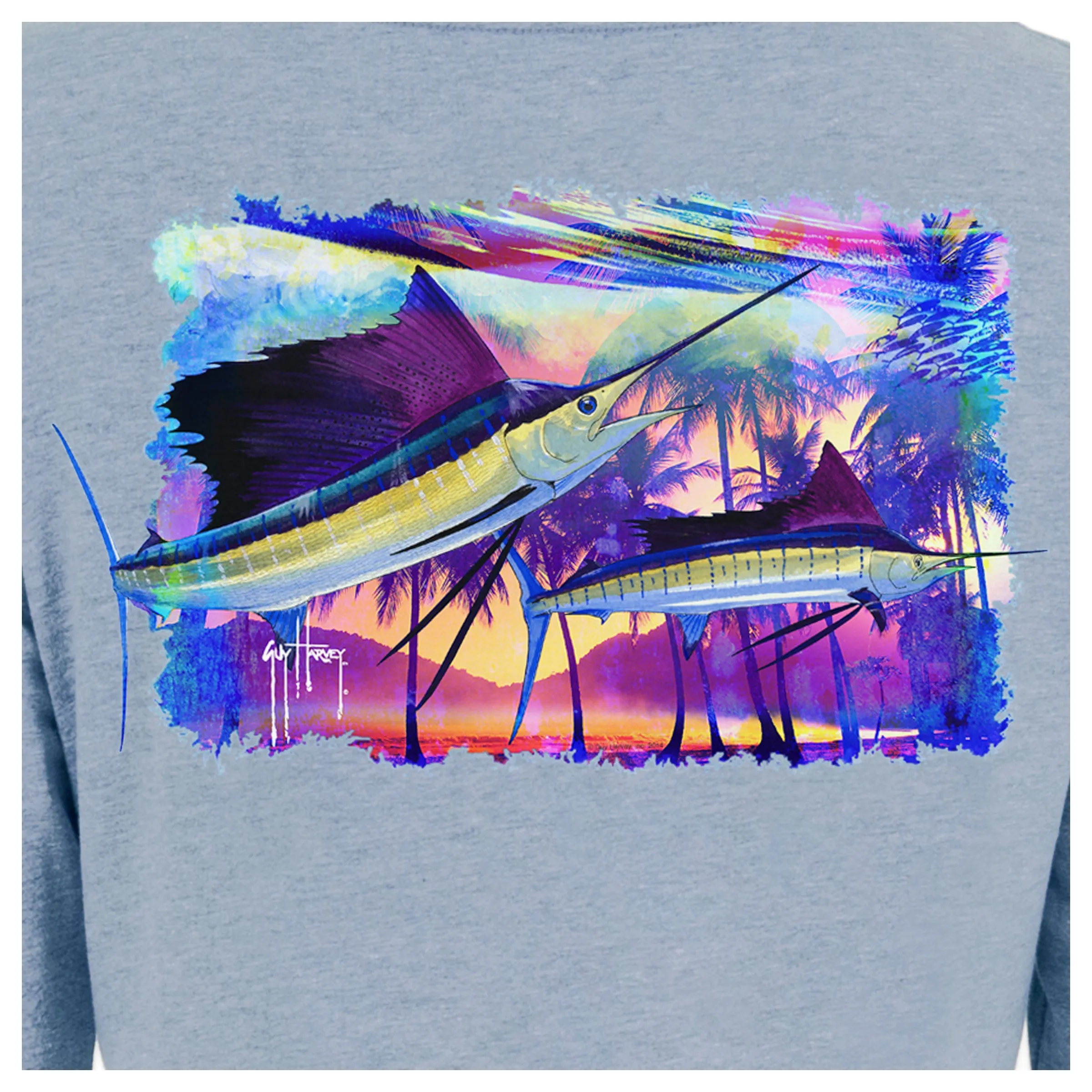 Ladies Two Sails Under Long Sleeve Blue T-Shirt