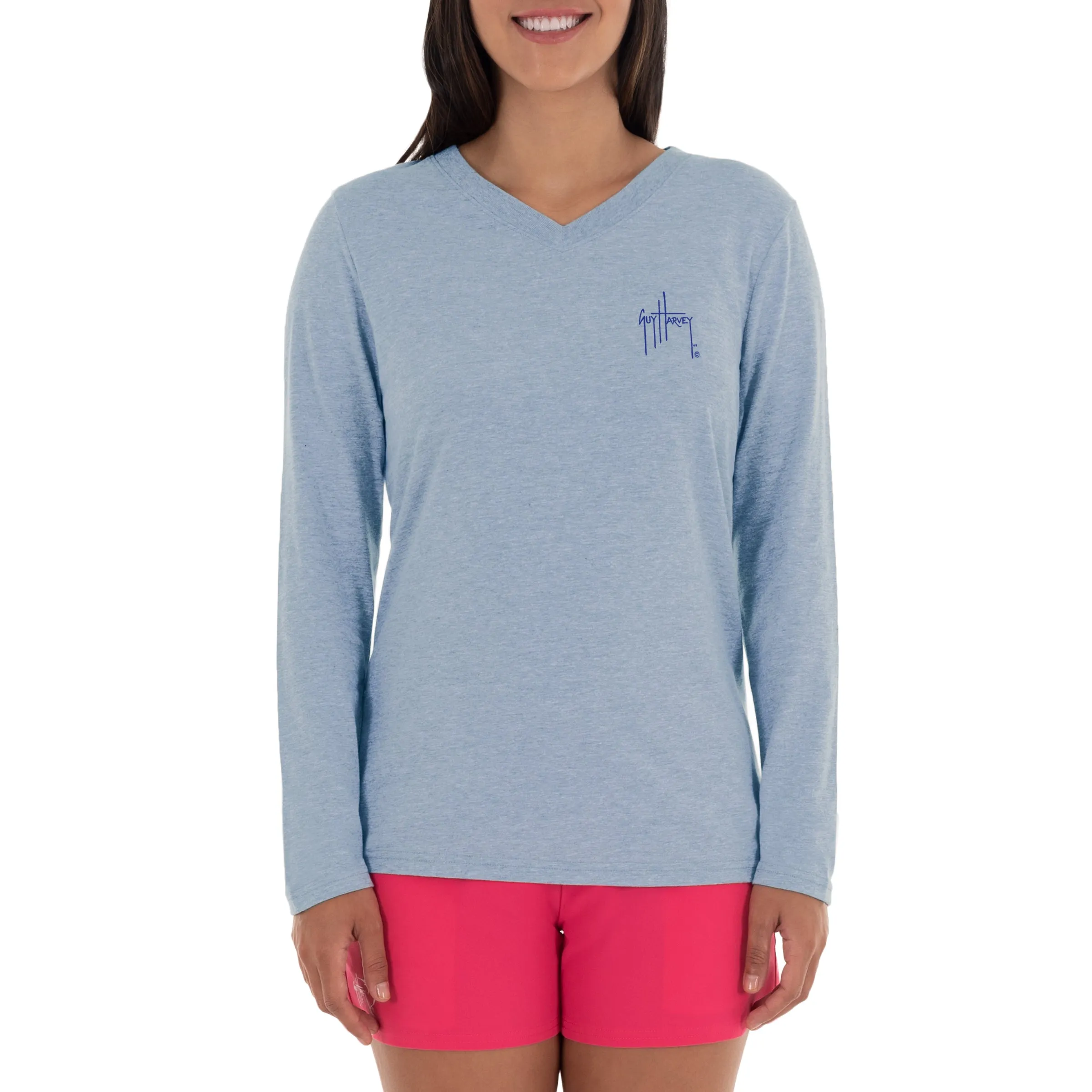 Ladies Two Sails Under Long Sleeve Blue T-Shirt