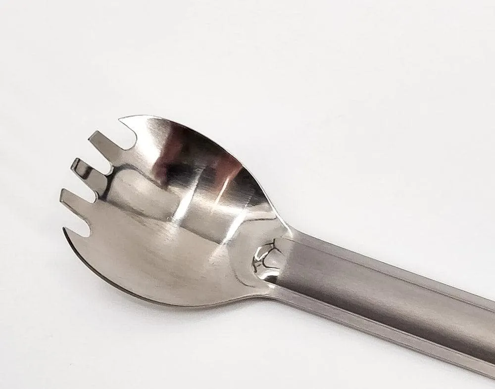 Long Handle Titanium Spork w/ polished bowl