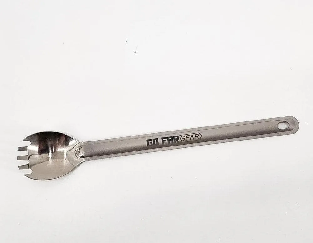 Long Handle Titanium Spork w/ polished bowl