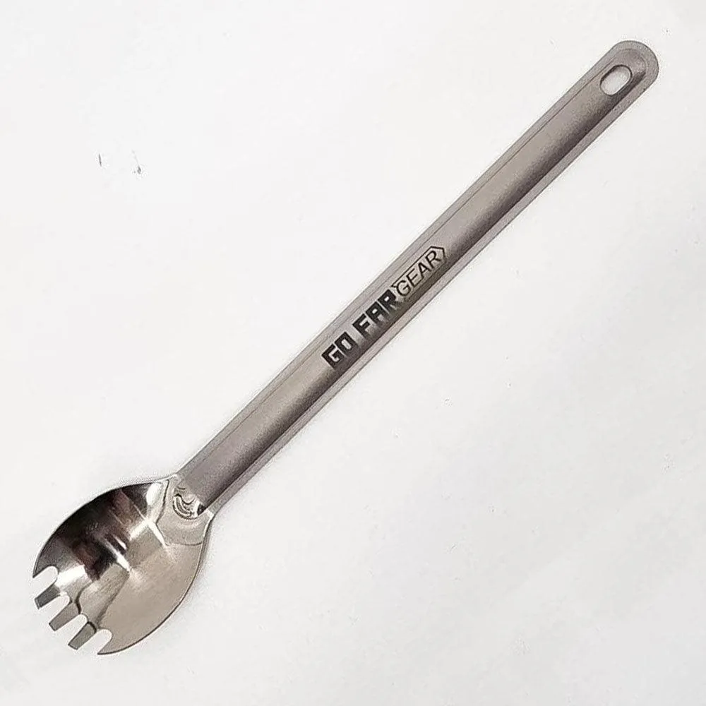 Long Handle Titanium Spork w/ polished bowl