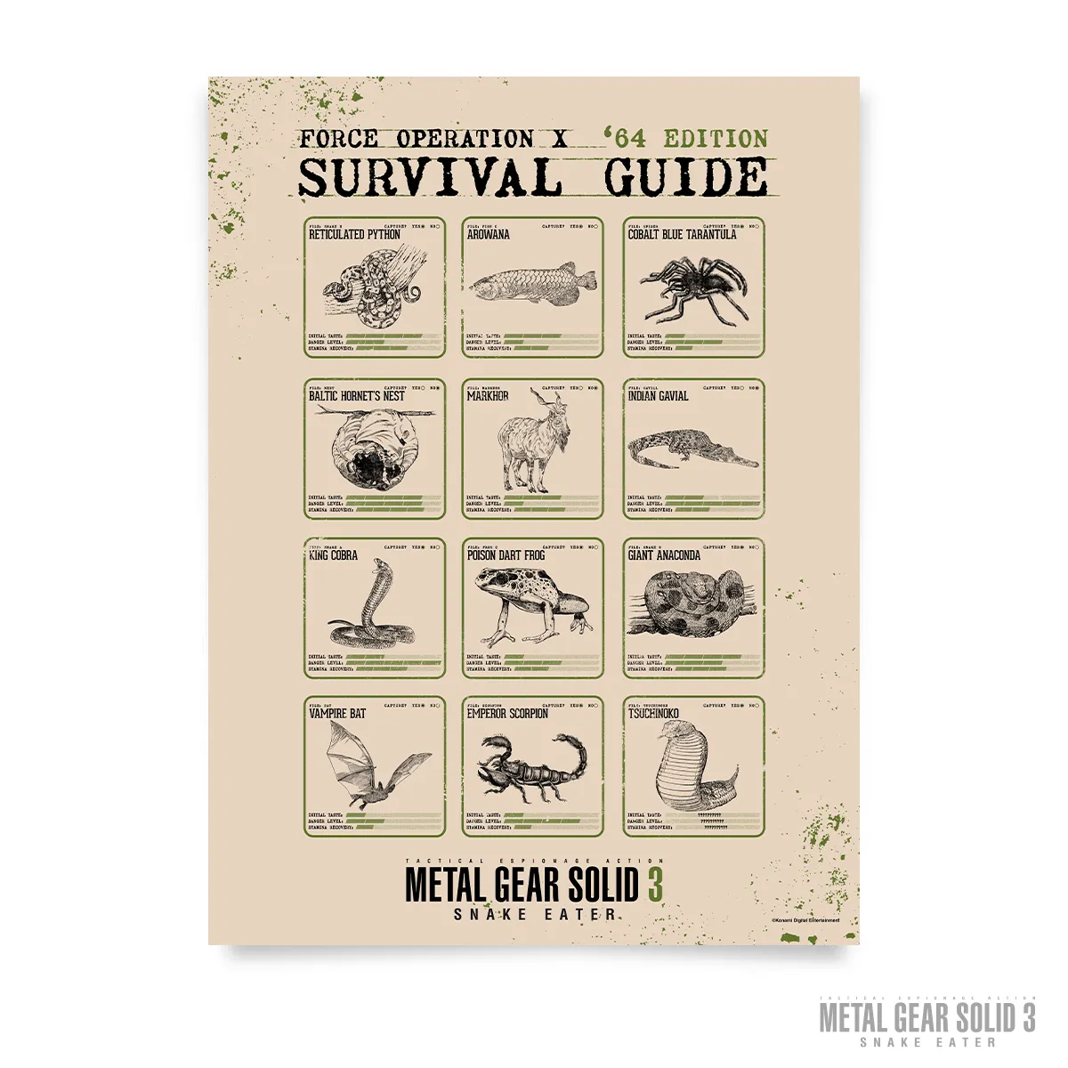 MGS3 Survival Guide Poster