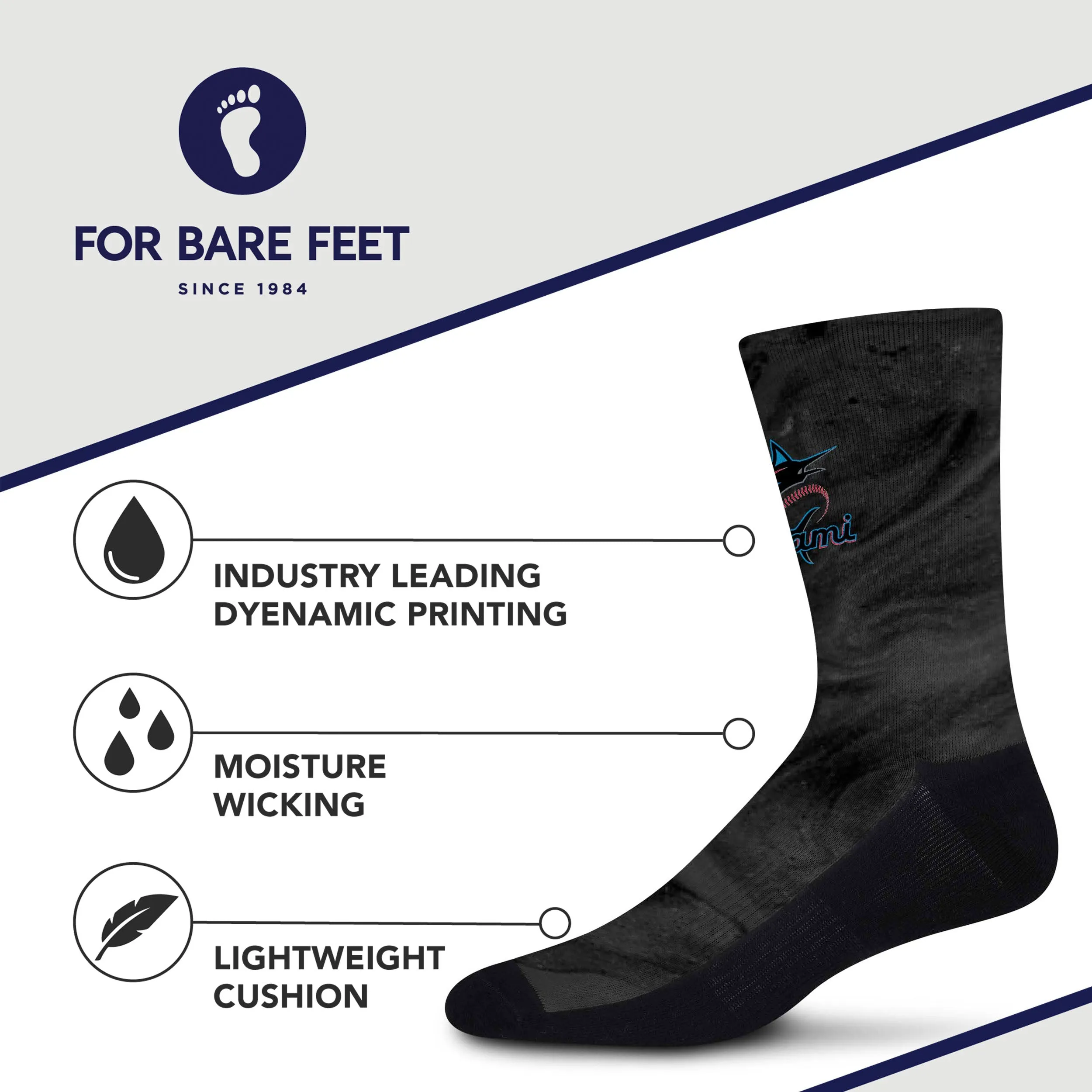 Miami Marlins Smoky Haze Socks