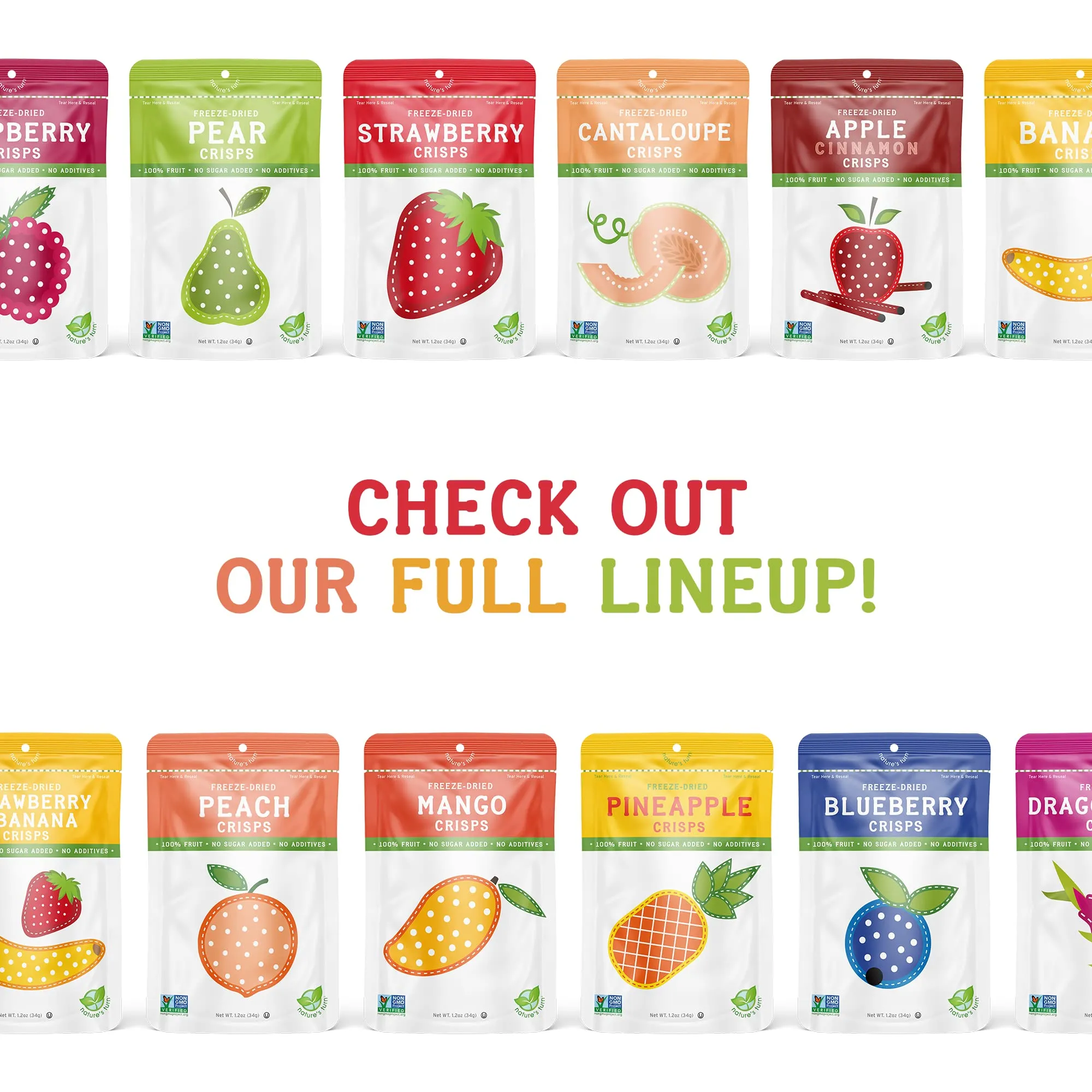Nature’s Turn Freeze-Dried Fruit Snacks, Very Berry Variety Crisps - Pack of 4 (1.2 oz Each)