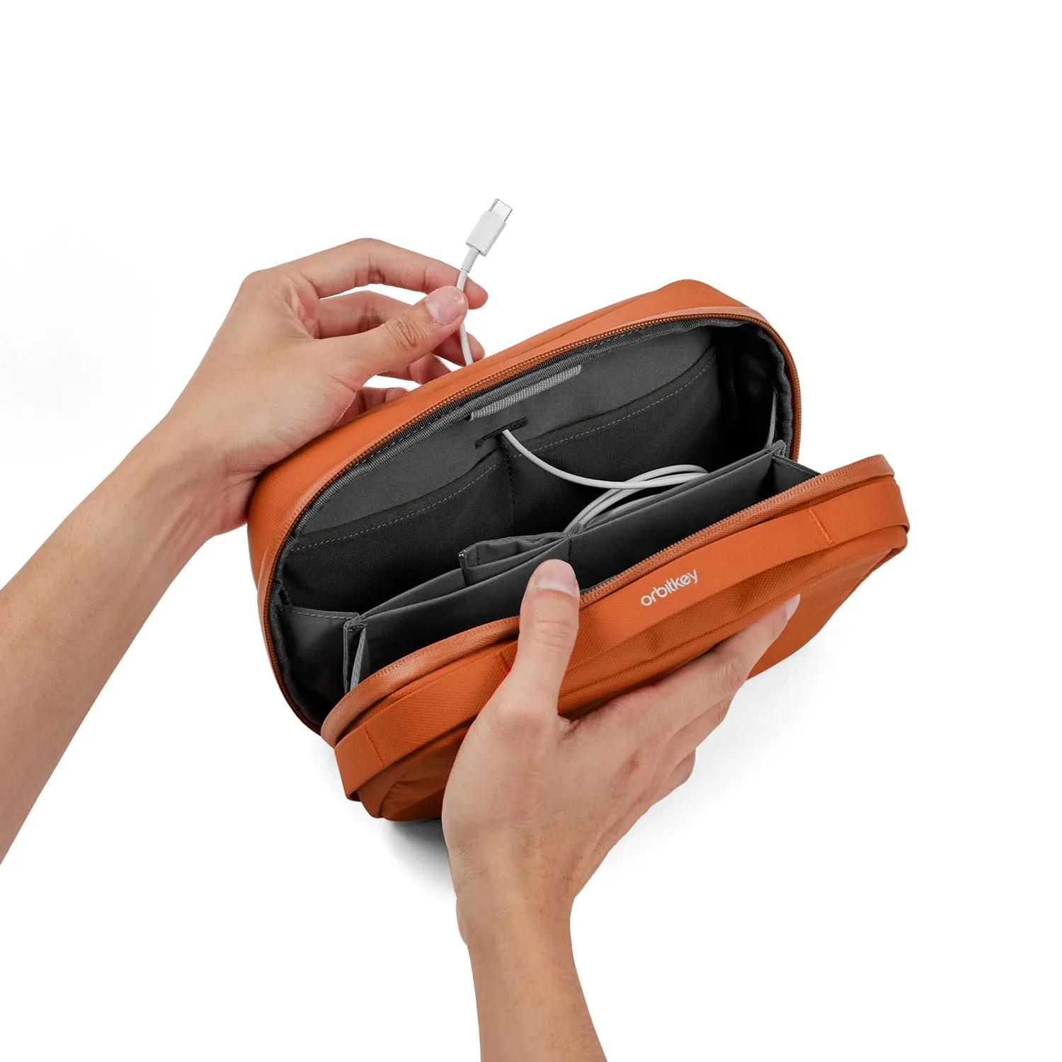 orbitkey | 2-in-1 tech pouch | terracotta