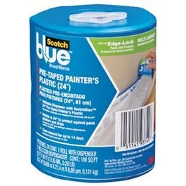 Painter's Plastic   Dispenser, Pre-Taped, 24-In. x 90-Ft.