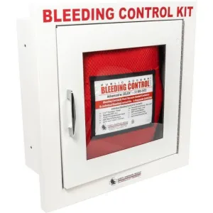 Public Access Bleeding Control Station - 8-PACK VACUUM SEALED - Metal Semi-Recessed Cabinet