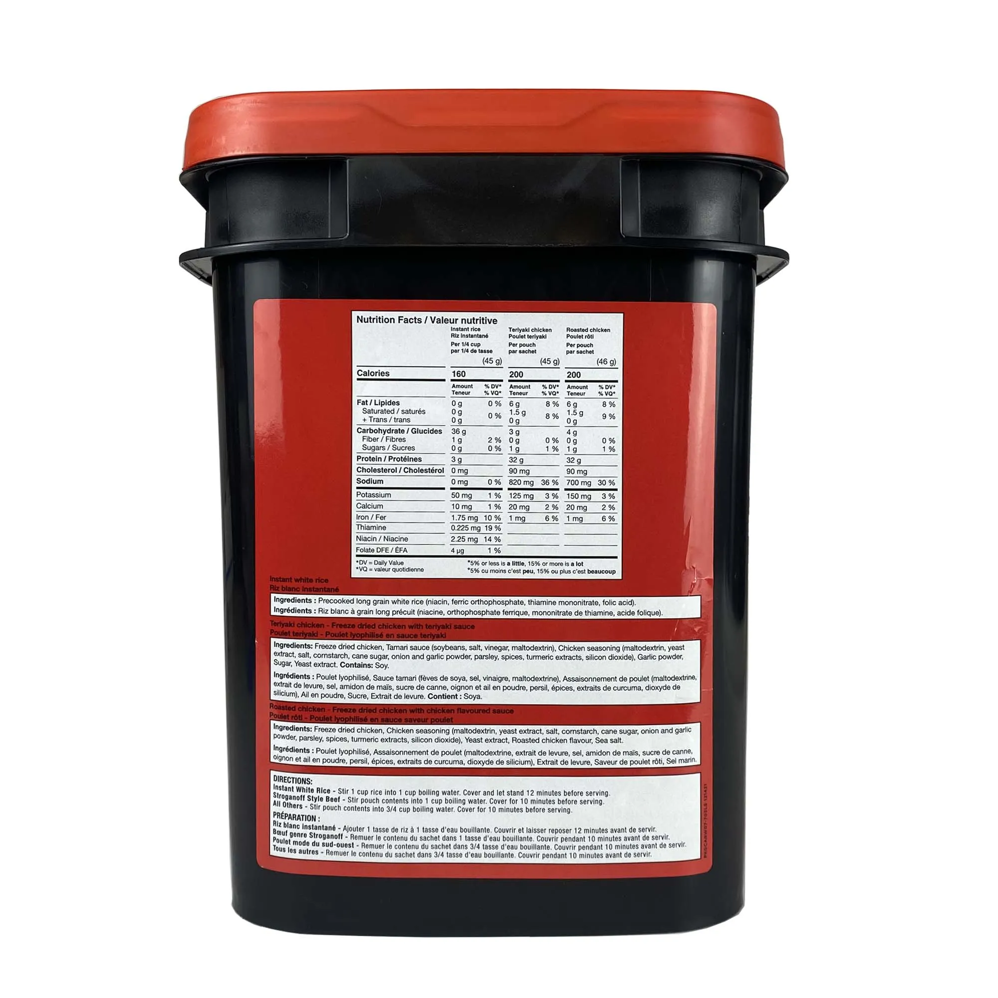 ReadyWise Emergency Freeze Dried Meats and Beans   Rice, 2 Buckets Combo