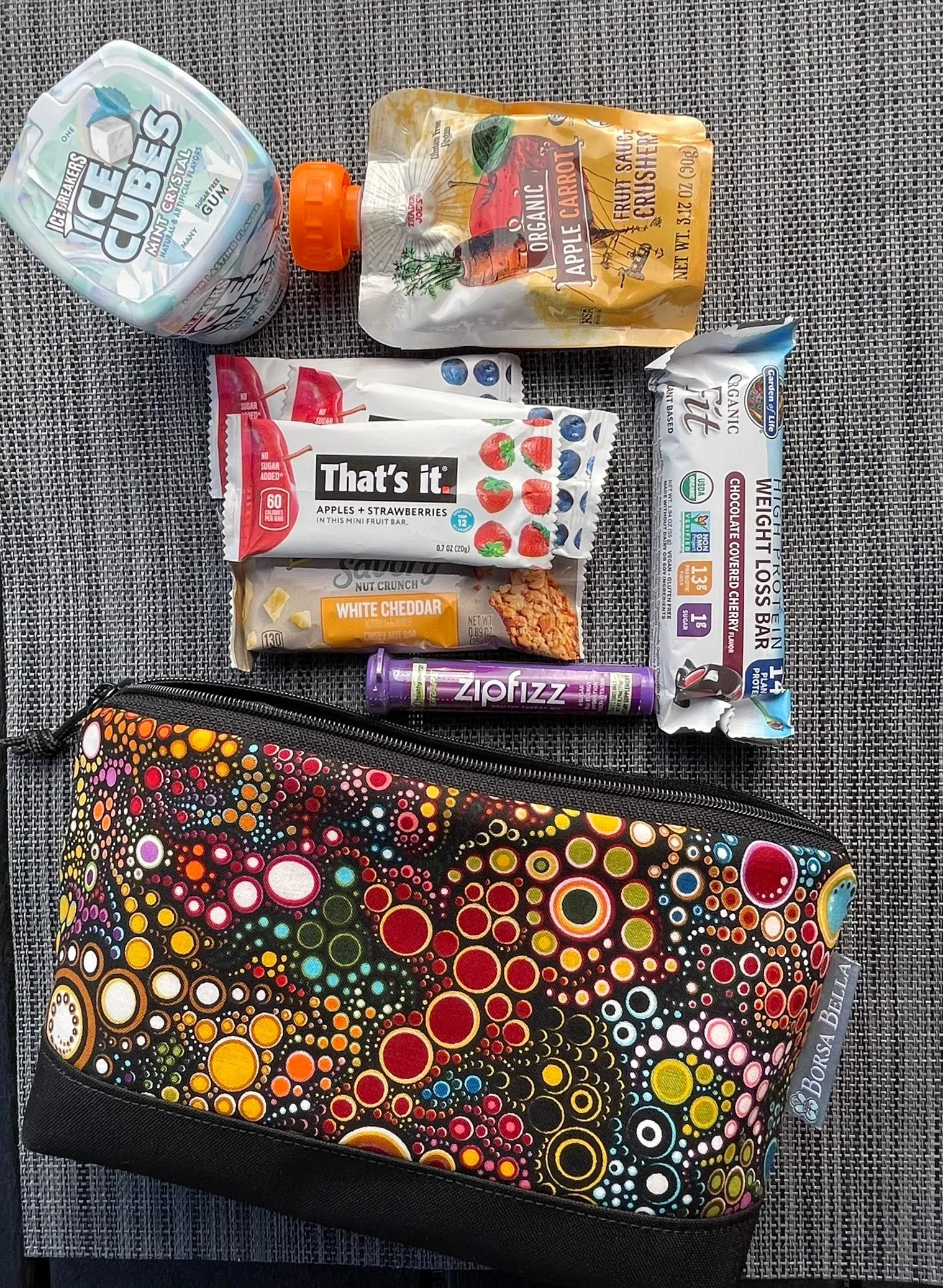 Side Kick Gusseted Zippered Pouch Happy Dot Fabric