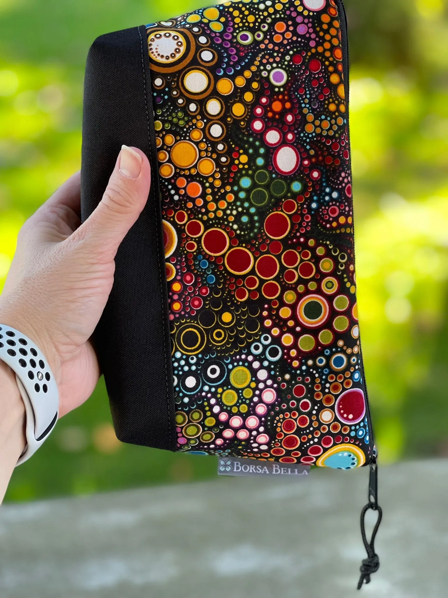 Side Kick Gusseted Zippered Pouch Happy Dot Fabric