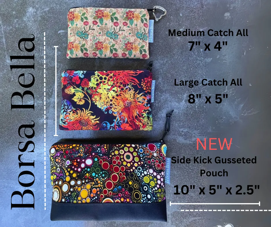Side Kick Gusseted Zippered Pouch Happy Dot Fabric