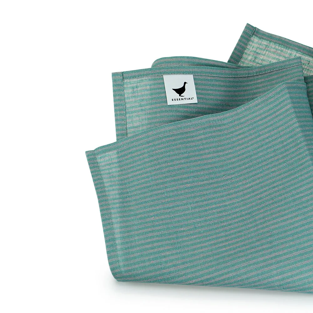 The Essential Ingredient Pure Linen Tea Towel - Green/Pink