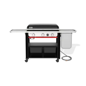 Weber 1500420 Slate™ 30" Rust-Resistant Griddle with extendable side table (Natural Gas) - Black