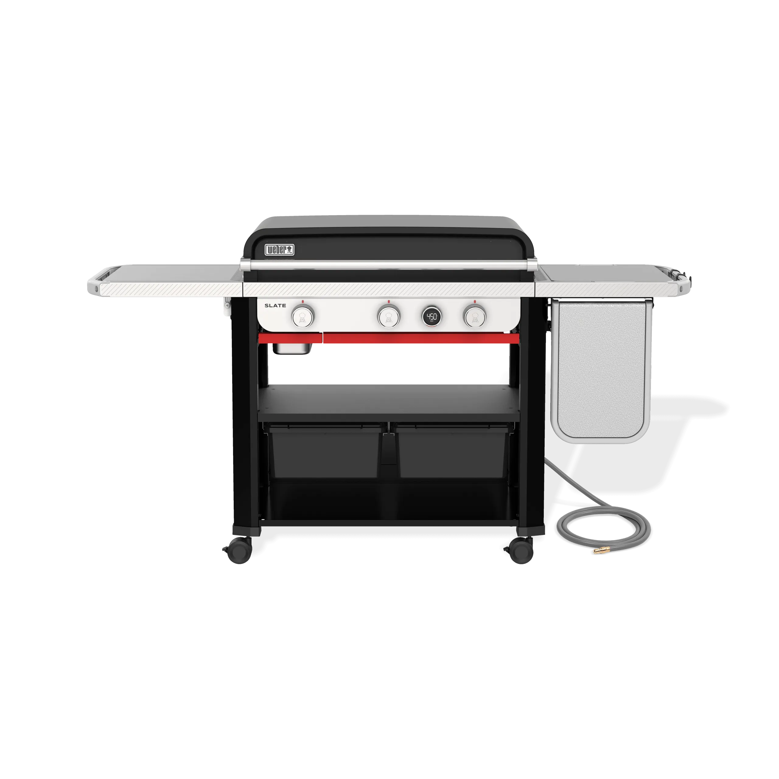 Weber 1500420 Slate™ 30" Rust-Resistant Griddle with extendable side table (Natural Gas) - Black