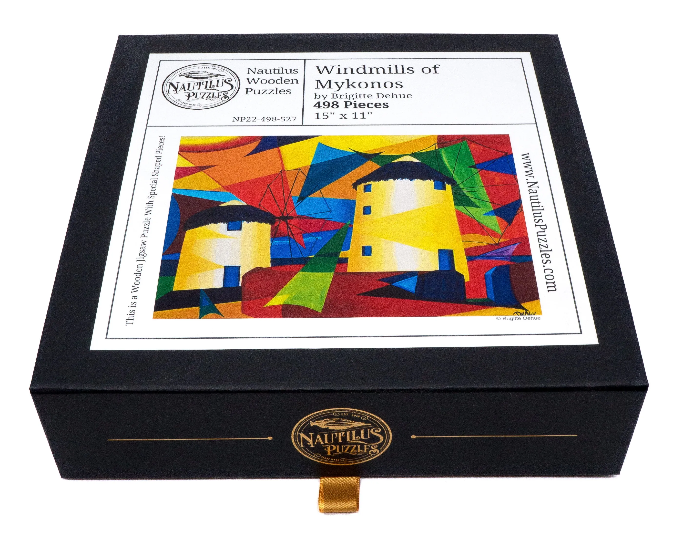 Windmills of Mykonos (498 Piece Wooden Jigsaw Puzzle)