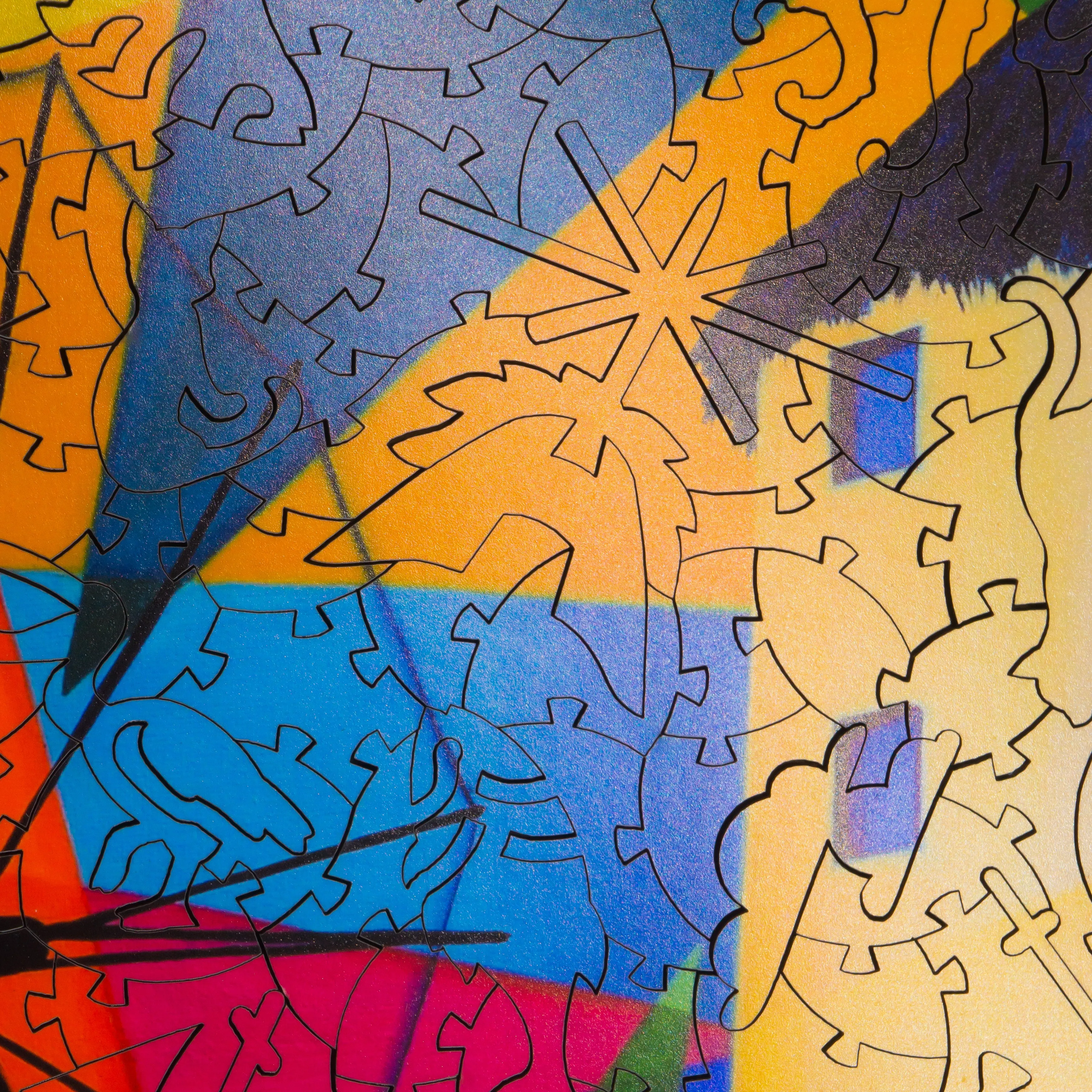 Windmills of Mykonos (498 Piece Wooden Jigsaw Puzzle)