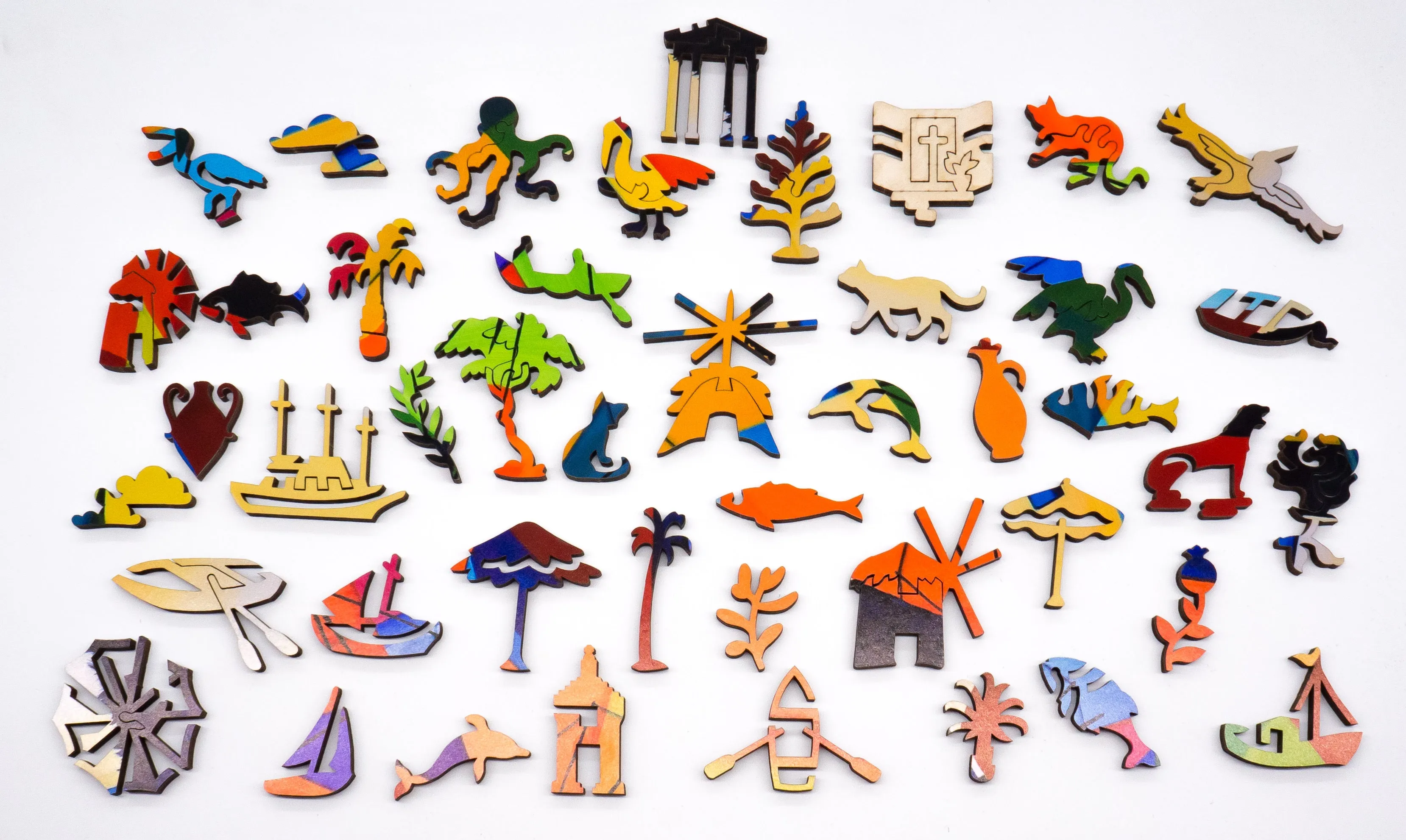 Windmills of Mykonos (498 Piece Wooden Jigsaw Puzzle)